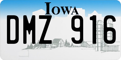 IA license plate DMZ916