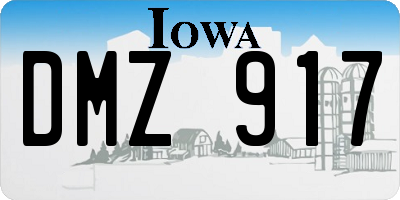 IA license plate DMZ917