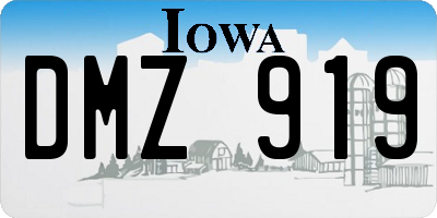 IA license plate DMZ919