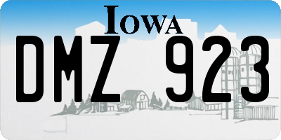 IA license plate DMZ923