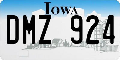 IA license plate DMZ924