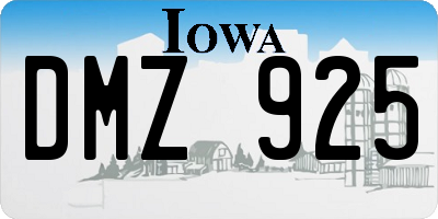 IA license plate DMZ925