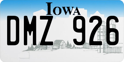 IA license plate DMZ926
