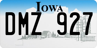 IA license plate DMZ927