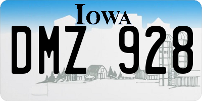 IA license plate DMZ928
