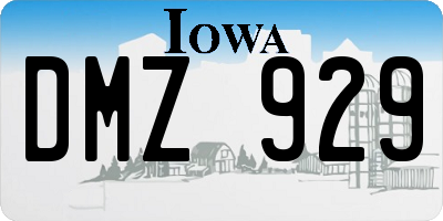 IA license plate DMZ929