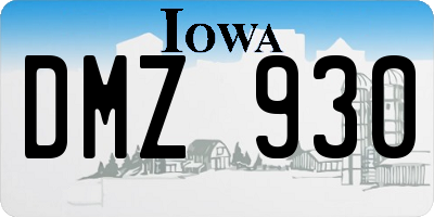 IA license plate DMZ930