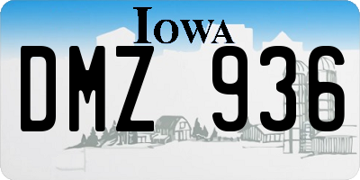 IA license plate DMZ936