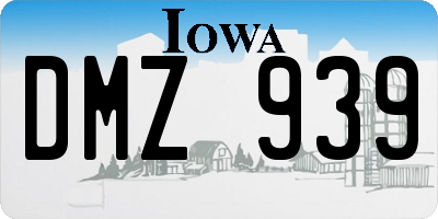 IA license plate DMZ939