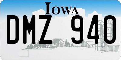 IA license plate DMZ940
