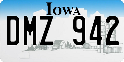 IA license plate DMZ942