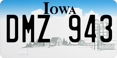 IA license plate DMZ943