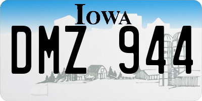 IA license plate DMZ944