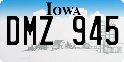 IA license plate DMZ945