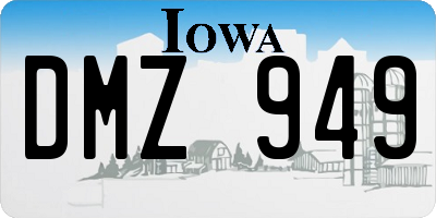 IA license plate DMZ949