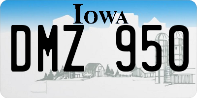 IA license plate DMZ950