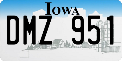 IA license plate DMZ951