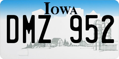 IA license plate DMZ952
