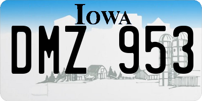 IA license plate DMZ953