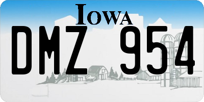 IA license plate DMZ954