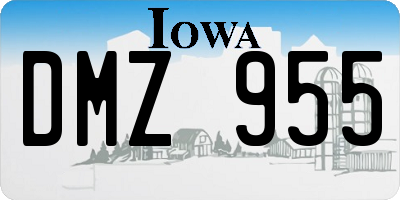 IA license plate DMZ955