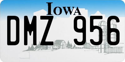 IA license plate DMZ956