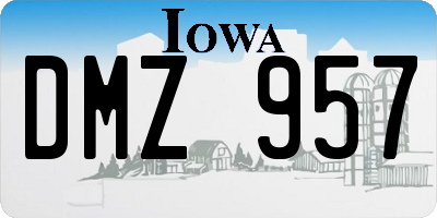 IA license plate DMZ957
