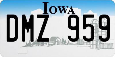 IA license plate DMZ959