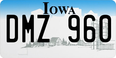 IA license plate DMZ960