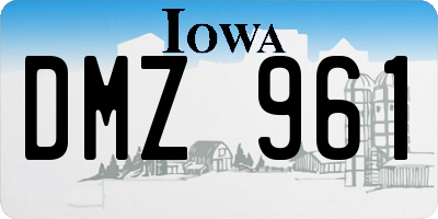 IA license plate DMZ961