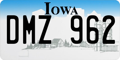 IA license plate DMZ962