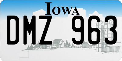 IA license plate DMZ963