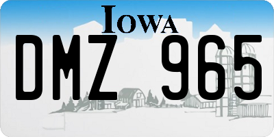 IA license plate DMZ965