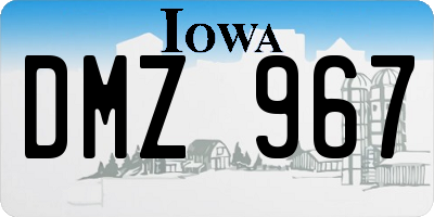 IA license plate DMZ967