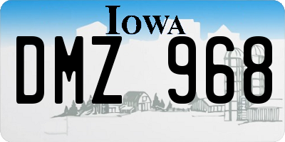 IA license plate DMZ968