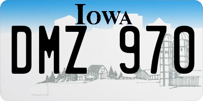 IA license plate DMZ970