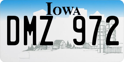 IA license plate DMZ972