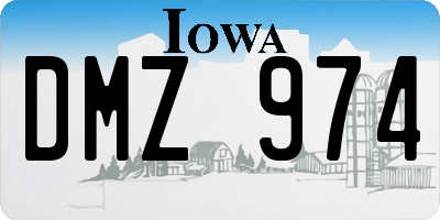 IA license plate DMZ974