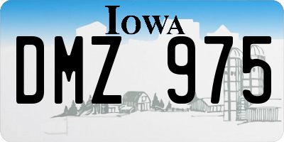 IA license plate DMZ975