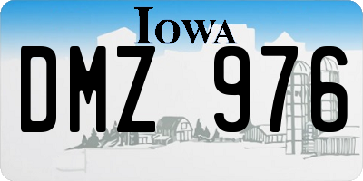 IA license plate DMZ976