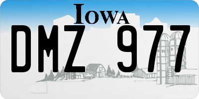 IA license plate DMZ977