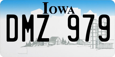 IA license plate DMZ979