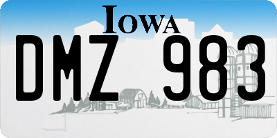 IA license plate DMZ983