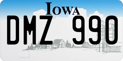 IA license plate DMZ990