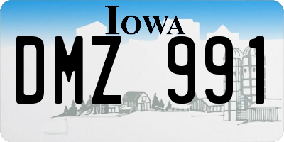 IA license plate DMZ991