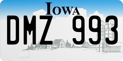 IA license plate DMZ993