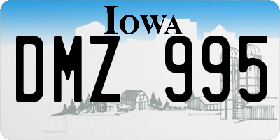 IA license plate DMZ995