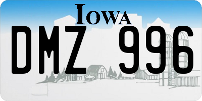 IA license plate DMZ996