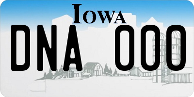 IA license plate DNA000