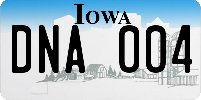 IA license plate DNA004